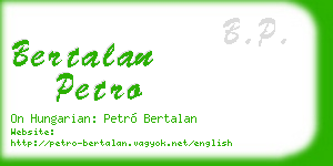 bertalan petro business card