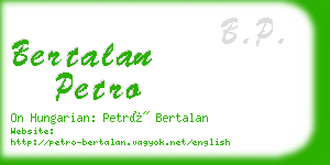 bertalan petro business card